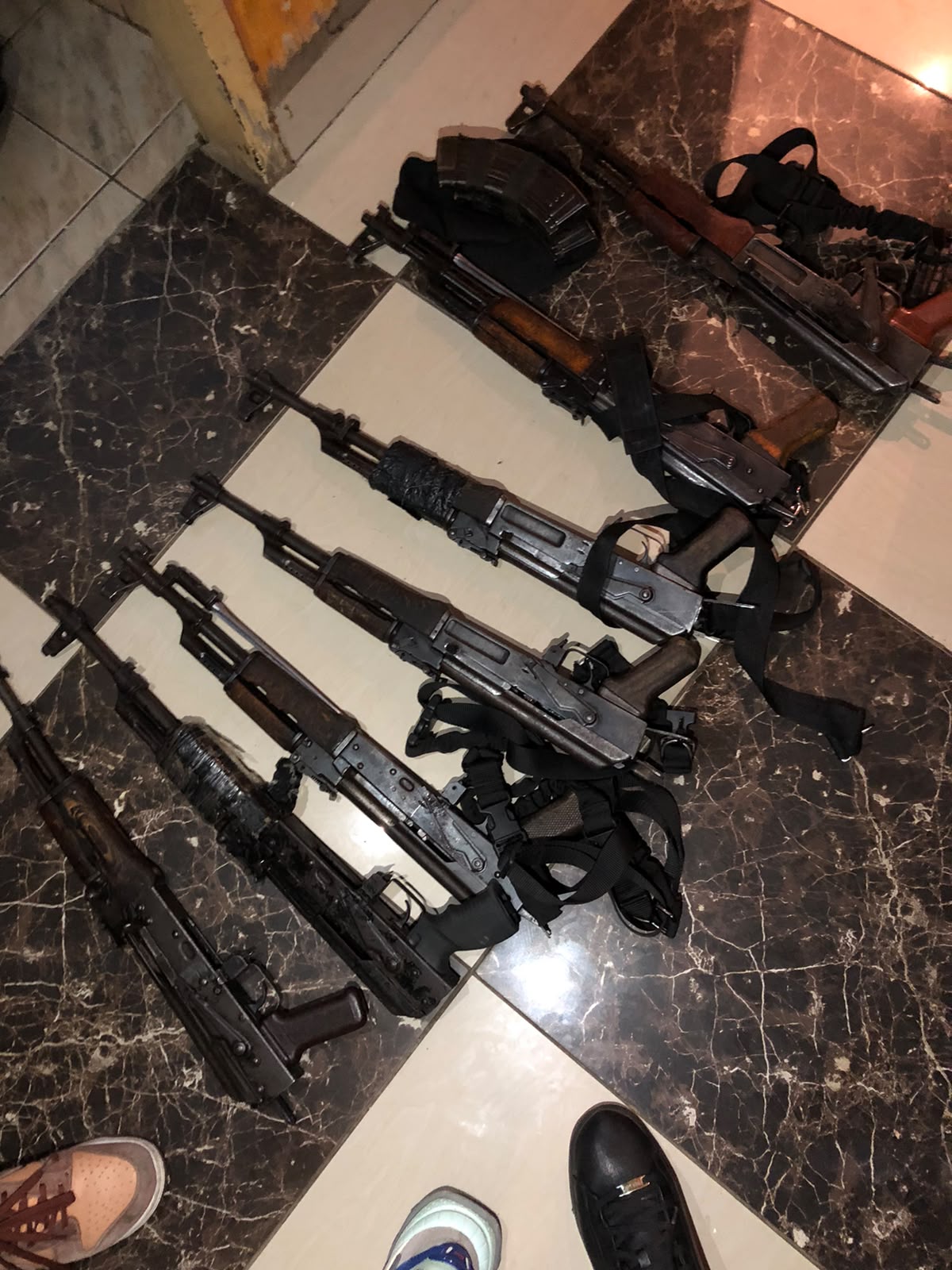 Some of the guns recovered during the operation. Picture: SAPS