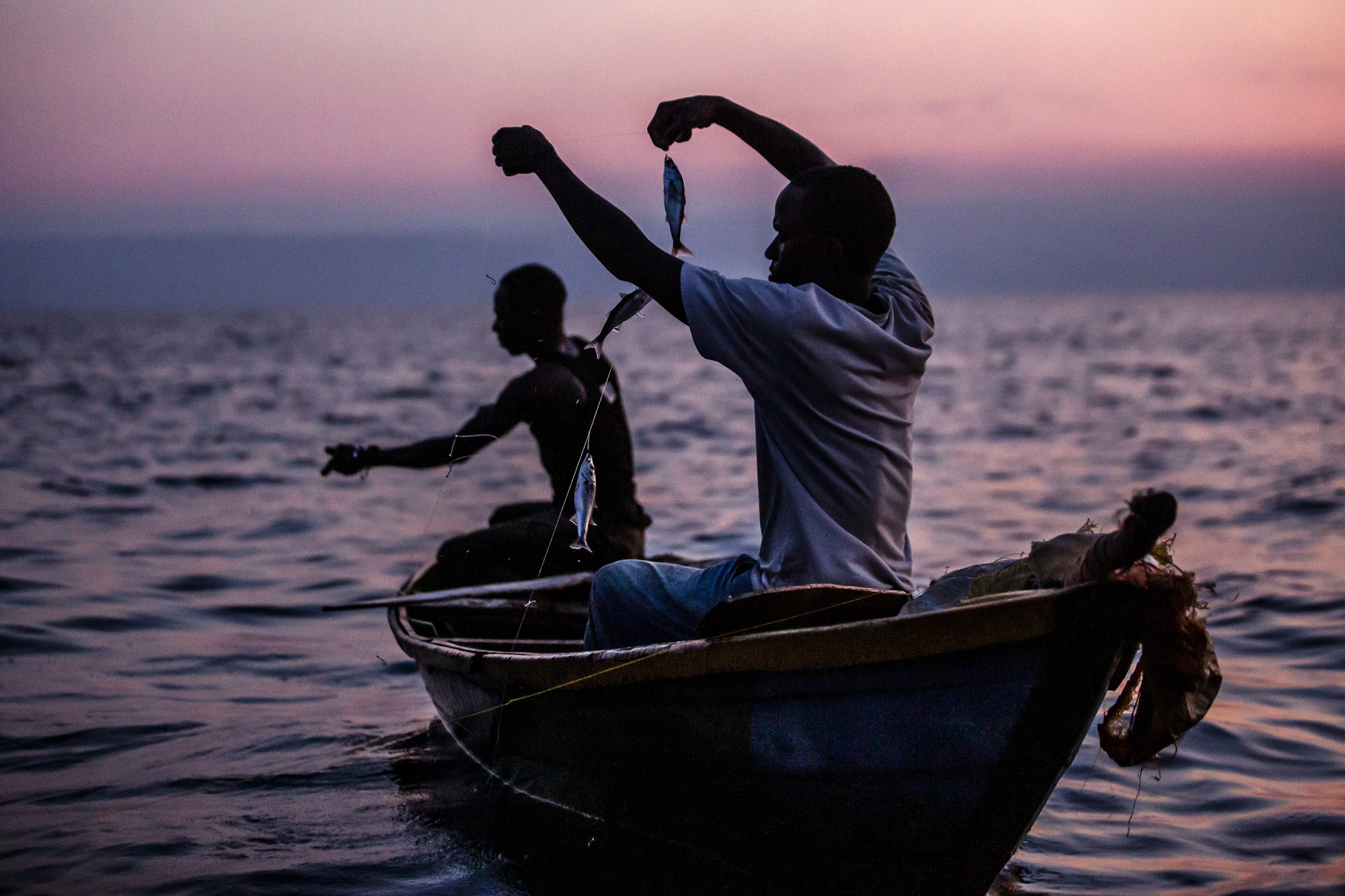 Fisherman at sea