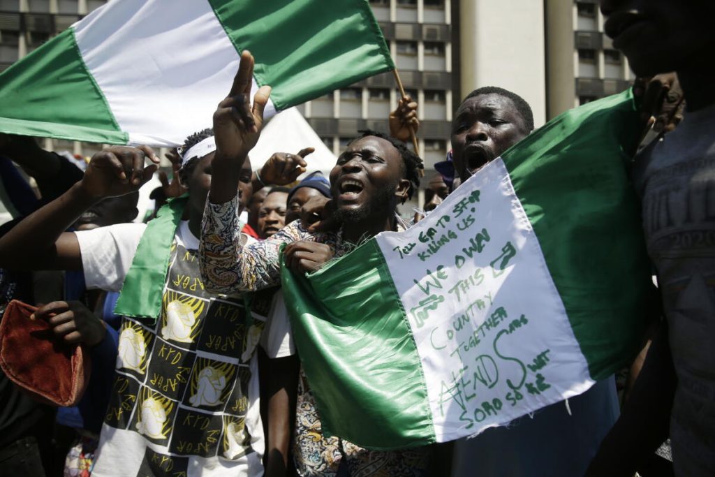 Protesters in Nigeria
