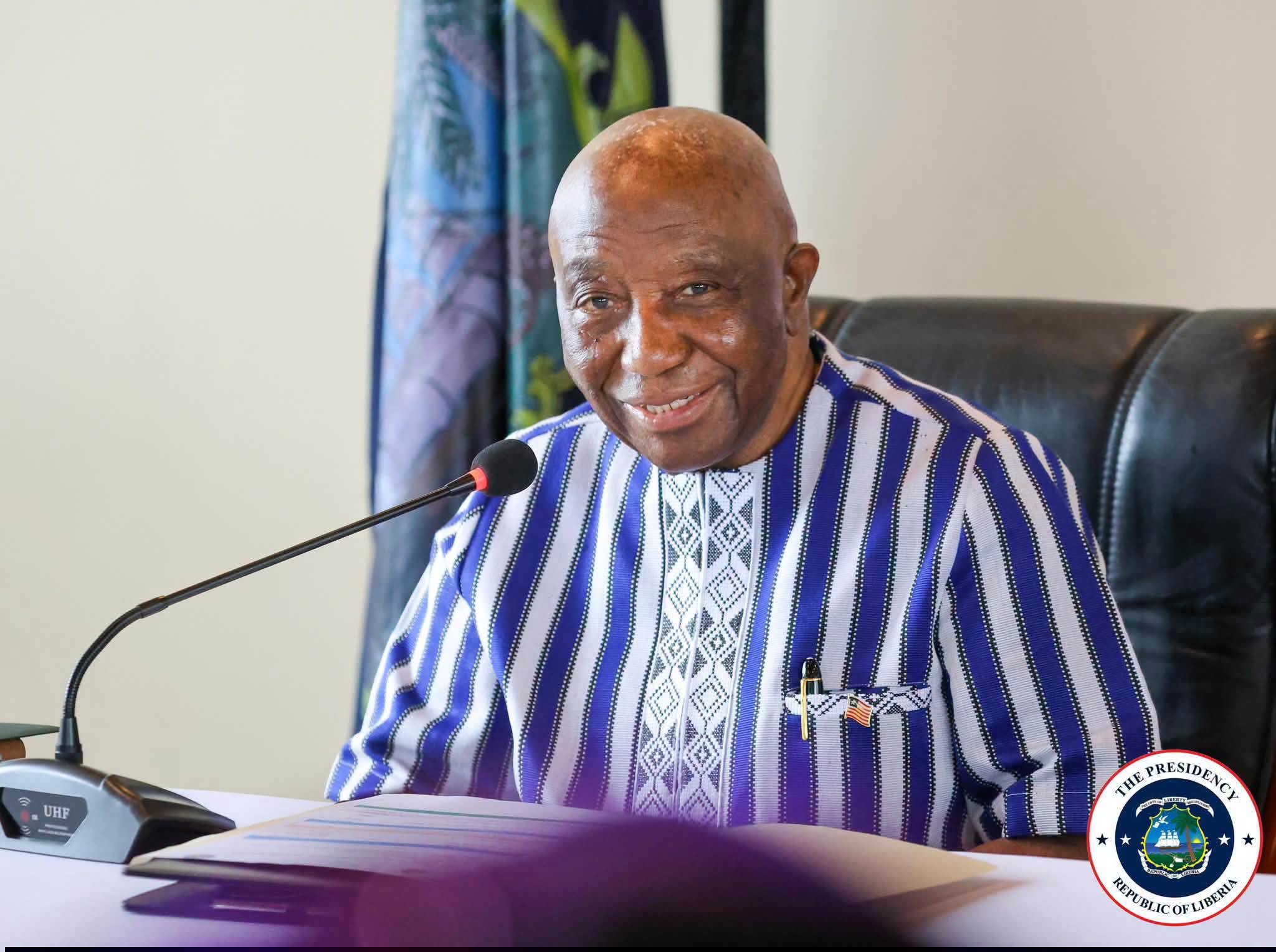 Liberian President Joseph Nyuma Boakai has told his Cabinet that the country's procurement rules must be respected. Picture: Presidency