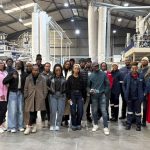 Pavati Plastics employees with the company’s COLINES cast-film extrusion line, which supports the production of specialised polypropylene films and strengthens the company’s local manufacturing capabilities. Picture: Department of Science, Technology and Innovation