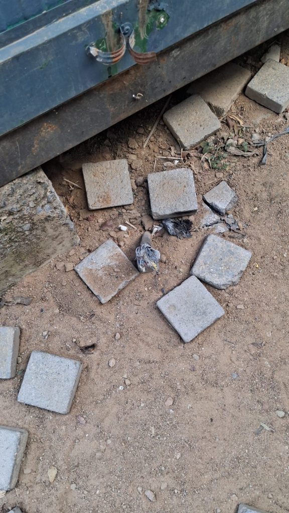One of the spots in the school where electrical cables have exploded. Picture: Supplied