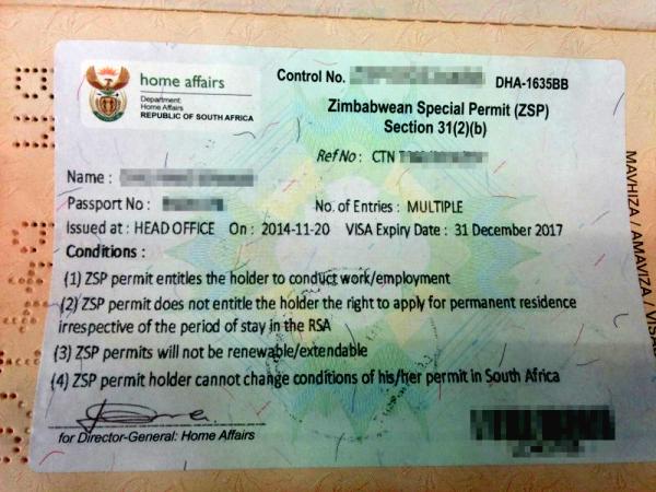 A Zimbabwe Exemption Permit