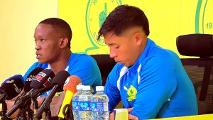 Sundowns defender Grant Kekana and Midfielder Marcelo Allende spoke to the media on Monday. Picture: Benjamin Nyirenda