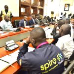 MPs on the Committee on Physical Infrastructure (L) meeting the stakeholders at Parliament. Picture: Parliament of the Republic of Uganda