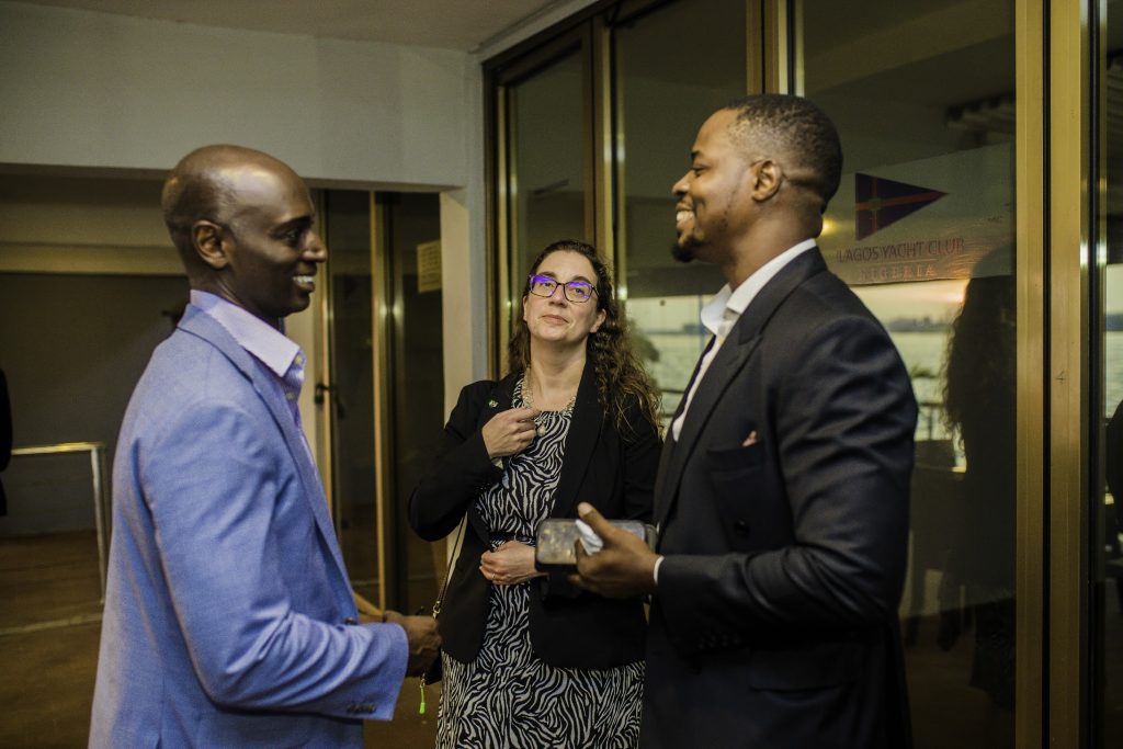 U.S. Consul General Brandon Hudspeth; Ilona Coyle, Acting Political and Economic Section Chief, U.S. Consulate General Lagos; and Temitope Osunrinde, Director, Africa Hyperscalers, during the welcome cocktail hosted by Africa Hyperscalers and the American Business Council, during Hyperscalers Convergence Africa 2026 in Lagos. Picture: Africa Hyperscalers