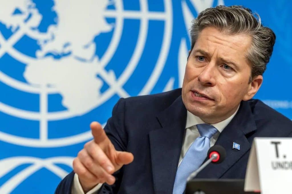 UN Under-Secretary-General for Humanitarian Affairs and Emergency Relief Coordinator Tom Fletcher. Picture: UN