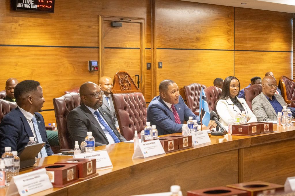 Botswana President, Adv Duma Boko with his delegation during the meeting. Picture: Botswana Government