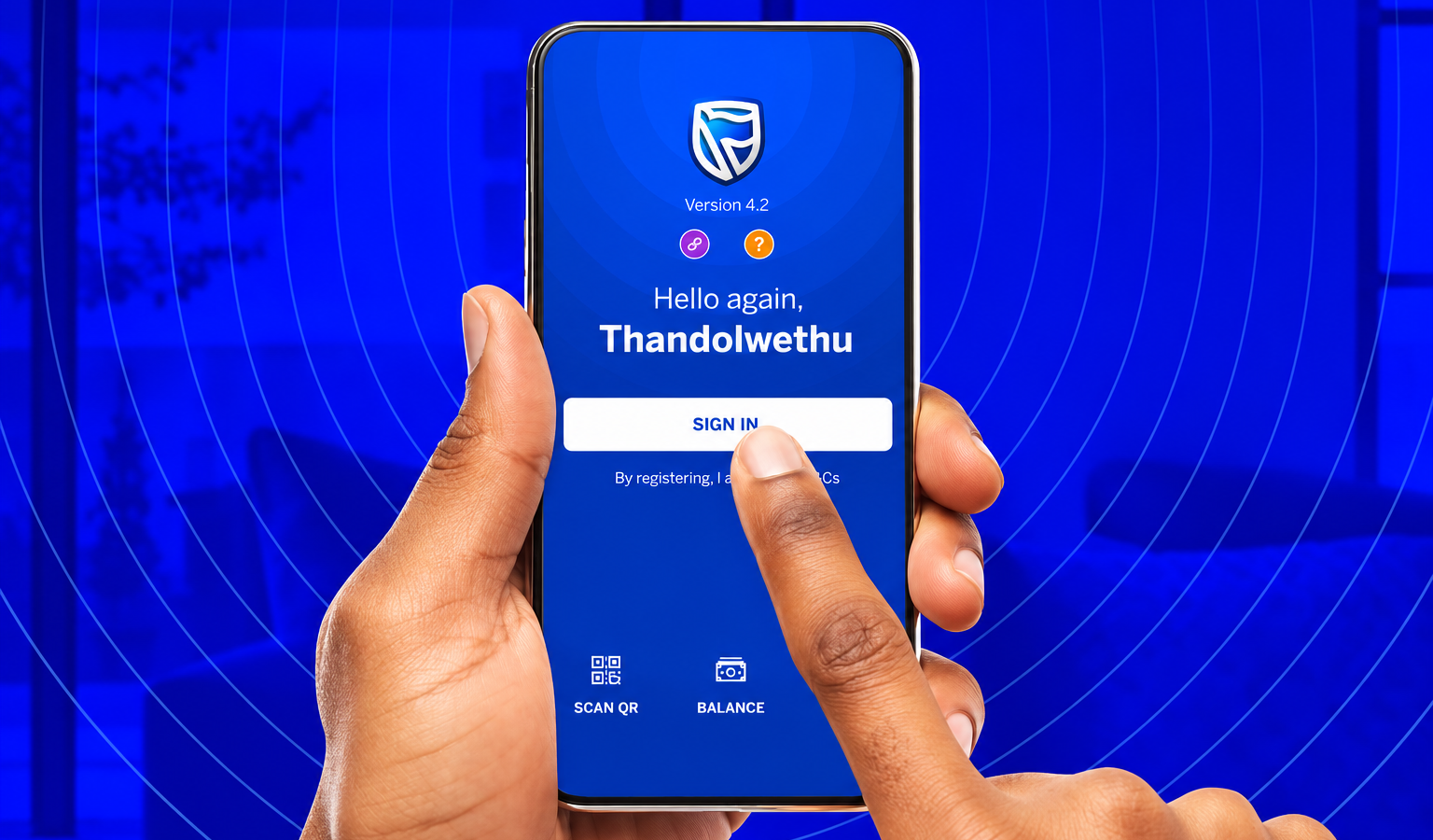 A Standard Bank promotional image illustrating mobile banking. The group has signed an agreement to invest in OPay and is exploring cooperation in digital financial services.