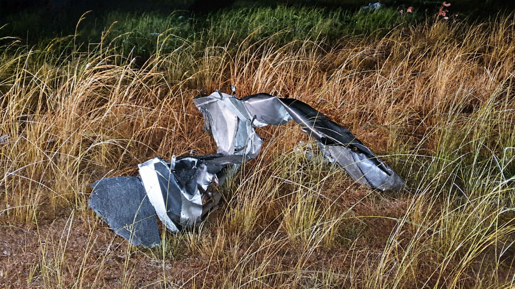 A part of the wreckage. Picture: The Herald