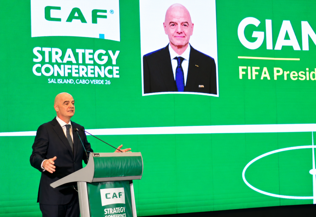 FIFA President Gianni Infantino addresses the CAF Strategy Conference.