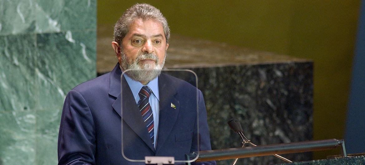 Luiz Inácio Lula da Silva addresses the United Nations General Assembly in New York during his first presidency. Lula has won a historic fourth term as Brazil’s president after defeating Flávio Bolsonaro in Sunday’s run-off. File picture.