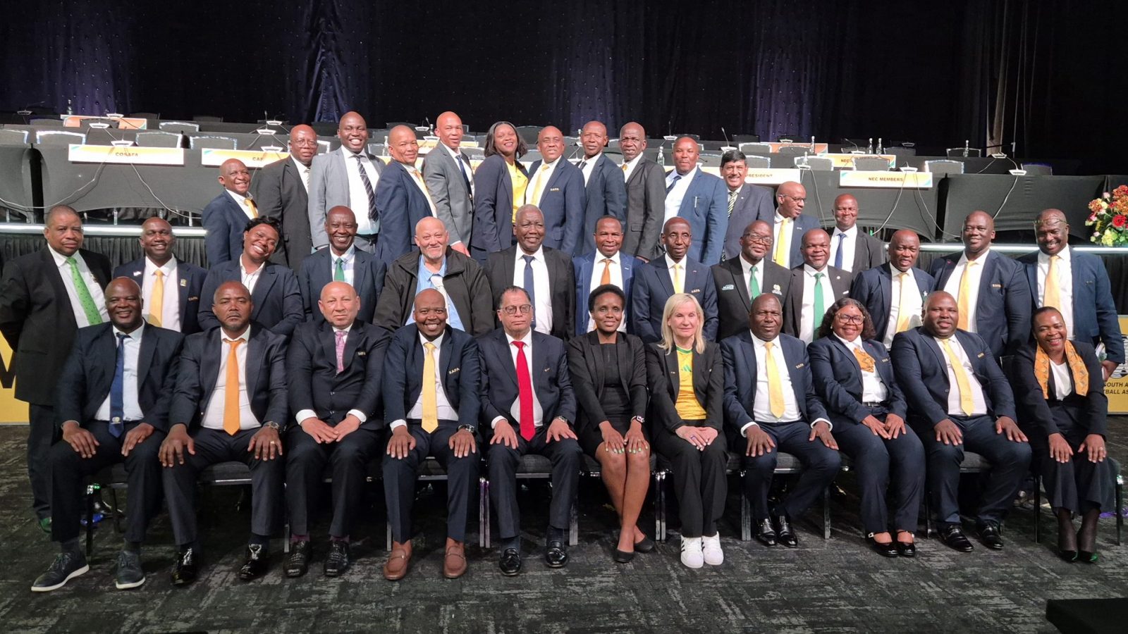SAFA officials and members gather for a group photograph. Nine South Africans have been appointed to COSAFA’s standing committees and independent bodies.